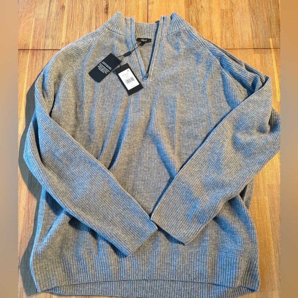 Men’s Rails Stark Quarter Zip 100% Merino Wool size XL New With Tag